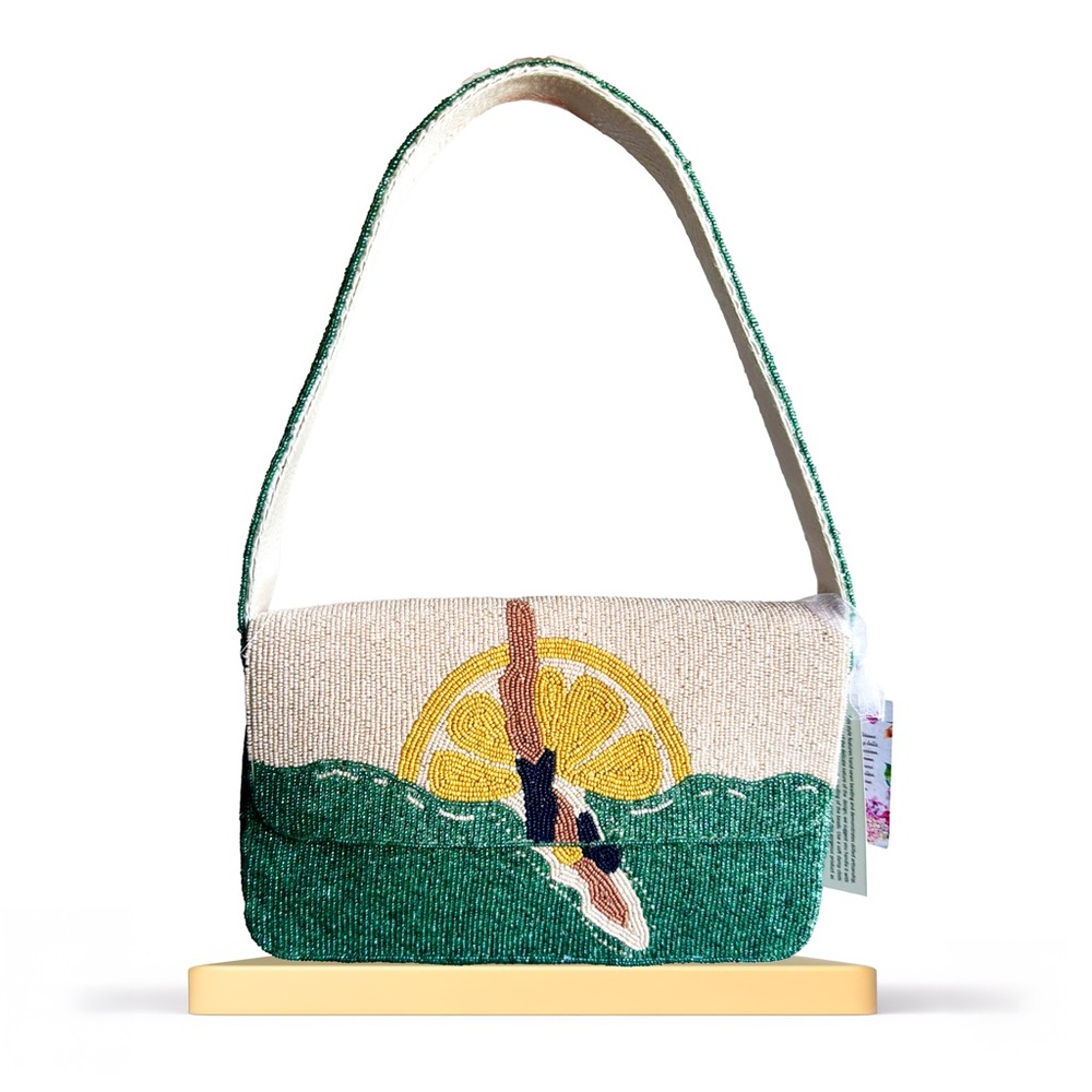 Swimming/Diving Girl Shoulder Beaded Bag